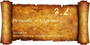 Hrncsár Liander névjegykártya